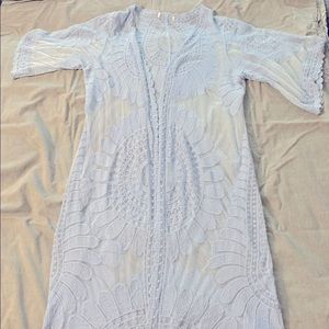 Blue Lace Shawl - Size Medium